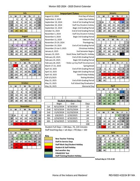 District Calendar | Morton ISD