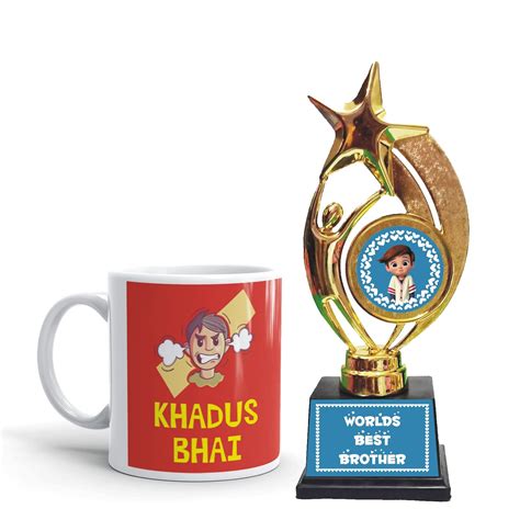Buy Gifts Bucket Bhai Dooj Gift for Brother Khadus Bhai Coffee Mug with ...
