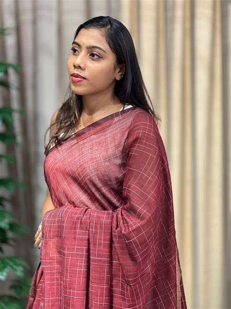 Thread Weaved Linen Cotton Saree | PF1167 – Aham Designer Boutique