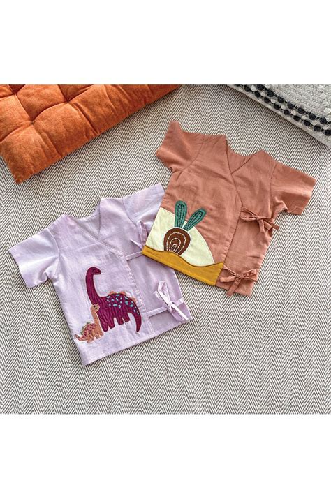 Set of two voile jhablas- Beetroot and Dino – Bhaakur