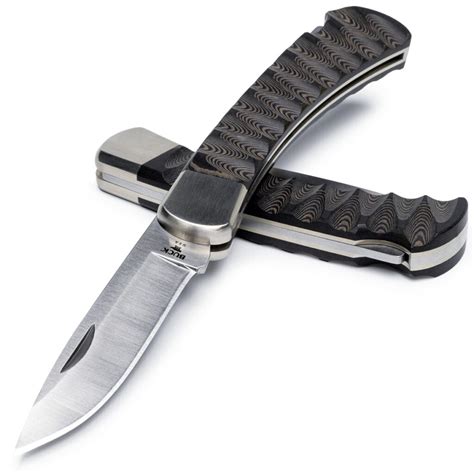 Buck Knives 110 Folding Hunter, S45VN Drop Point Blade, Black Scalloped ...