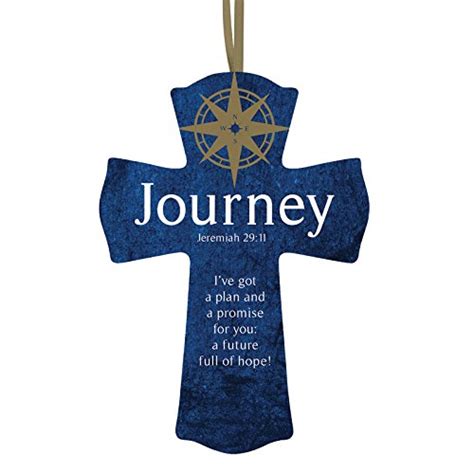 Journey Jeremiah 29:11 Blue Wooden Wall Hanging Cross, 6 Inch : Amazon ...