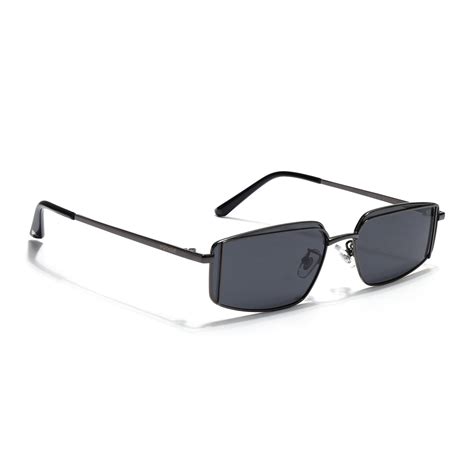 Predator | Black Rectangle Polarized Sunglasses | Gunmetal Grey Frame