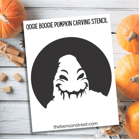 Free Oogie Boogie Pumpkin Stencil Printable for Carving - The Benson Street