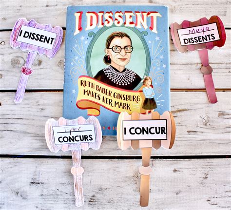I Dissent / I Concur Opinion Gavels : Ruth Bader Ginsburg Book Craft ...