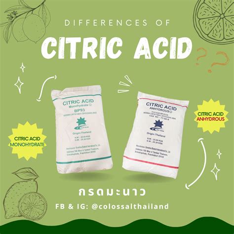 Differences of Citric Acid (Citric Acid Monohydrate & Citric Acid ...