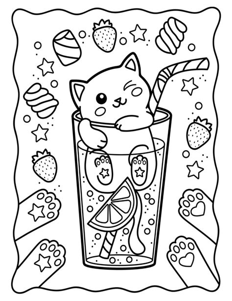 Sweet & Savory Kawaii Food Coloring Pages Fun for All Ages Kids and ...