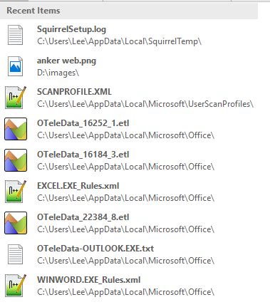 Image result for Recent Items