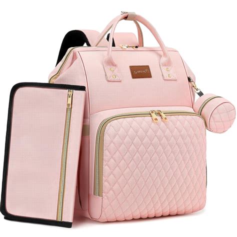 Amazon.com: ROSEGIN Pink Diaper Bag Backpack for Baby Girls - Baby ...