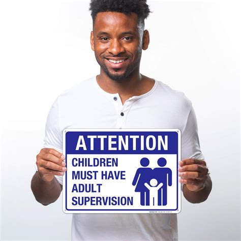Buy Children Must Have Adult Supervision Sign, Pool Sign, 10x14 Inches ...