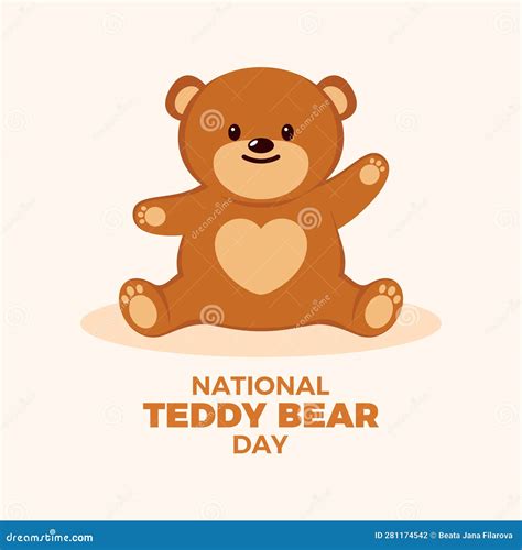 National Teddy Bear Day Vector Illustration Stock Vector - Illustration ...