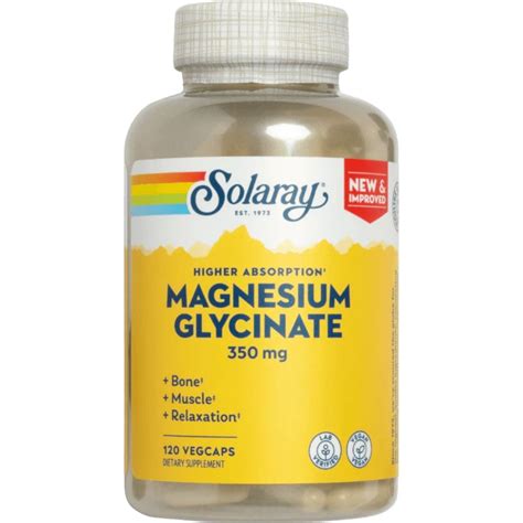 Solaray Magnesium Glycinate, 120 Vegetable Capsules