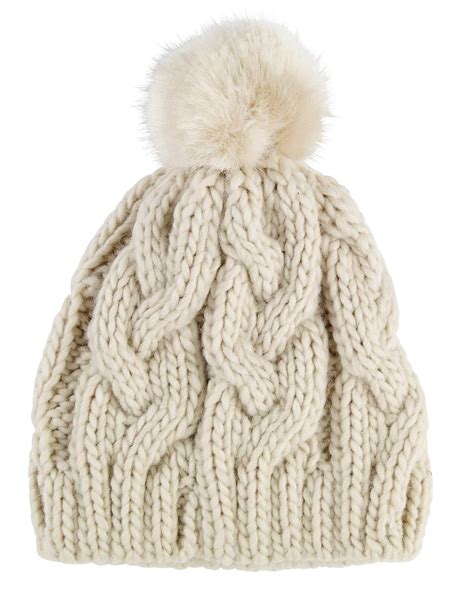 Buy Girls Beanie Cable Knit - Cream Online at Best Price | Mothercare India