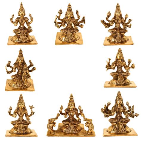 Kartique Brass Goddess Ashtalakshmi Statue Ashta Lakshmi Set Of 8 ...