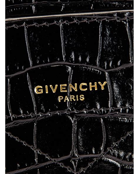 Givenchy Eden Embossed Croc Round Shoulder Bag in Black | FWRD