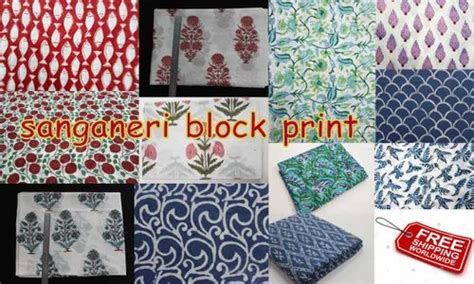 Hand Block Print Fabric - Meera Handicrafts Hand Block Printed Cotton ...