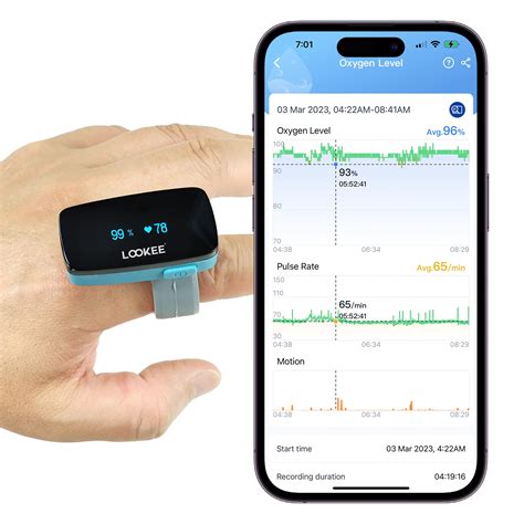 Lookee O2 Tracker Ring Continuous Pulse Oximeter Wearable Oxygen ...