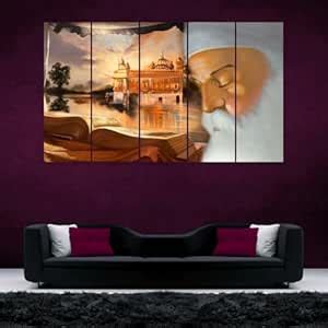 Hktrader Shri Guru Nanak Dev Ji 5 Panel Wall Art – Digitally Printed ...