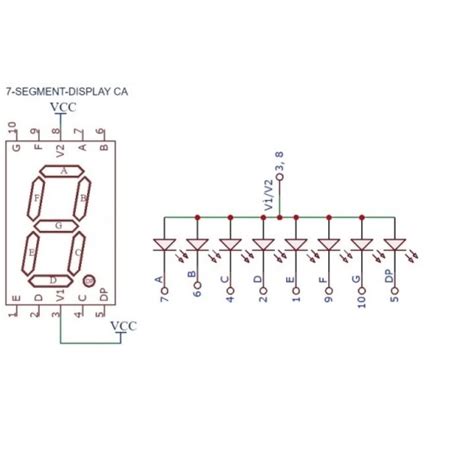 Buy 7 Segment LED Display - RED - SUN056CA - Common Anode - 14mm (0.56 ...