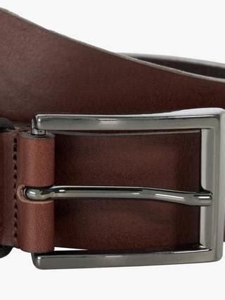 Dune Odessans Leather Belt, Brown-leather