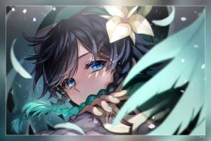 Anime Girls Genshin Impact Venti Genshin Impact Blue Eyes Matte Finish ...