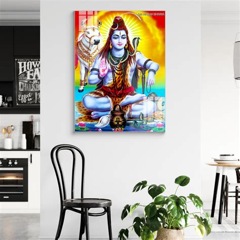 Glass Wall Paintings of Lord Shiva and Nandi for Home Decor – Flair Glass