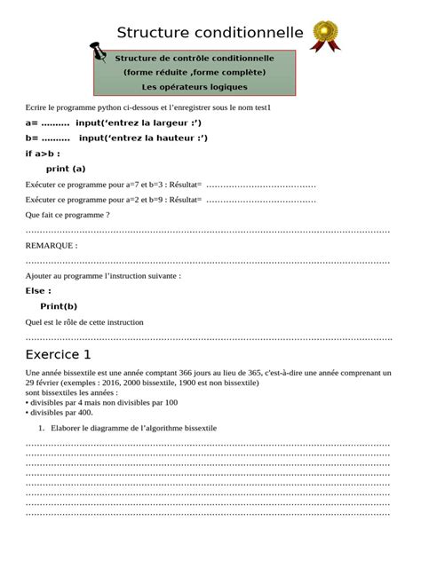 Structure Conditionnelle Simple 的图像结果