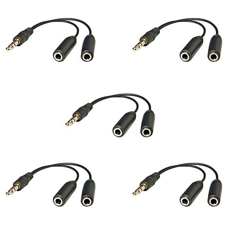Buy SNDIA (5 Pack) 3.5mm Stereo Jack Splitter Cable iPod MP3 Player ...