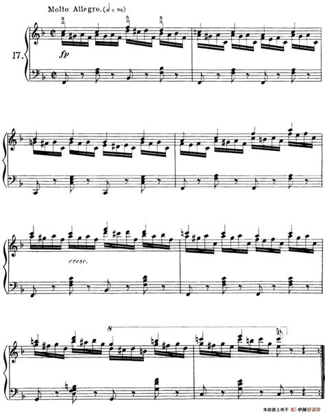 40首车尔尼Op.299钢琴快速练习曲钢琴谱（NO.17）_器乐乐谱_中国曲谱网