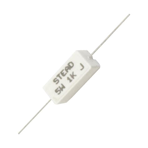 Buy Stead 1K Ohm 5W 1000E Wire Wound Ceramic Resistor (Pack of 25) at ...