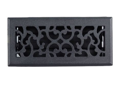 allen + roth 4-in x 10-in Maximum airflow Steel Matte Black Savannah ...