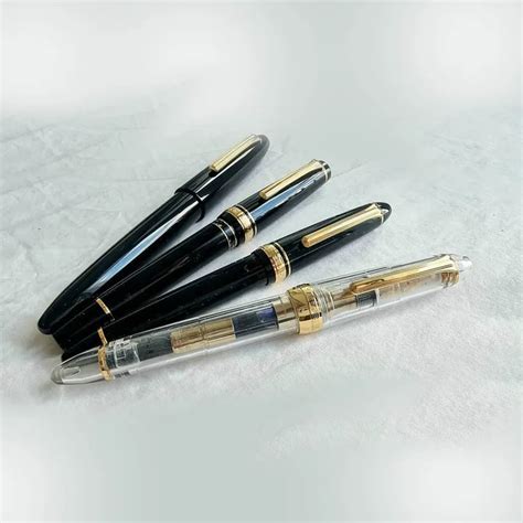 Sailor 1911 Large Fountain Pen (21K Medium) Demonstrator with Gold Tri ...