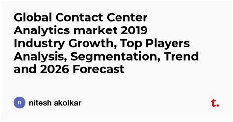 Global Contact Center Analytics market 2019 Industry Growth, Top ...