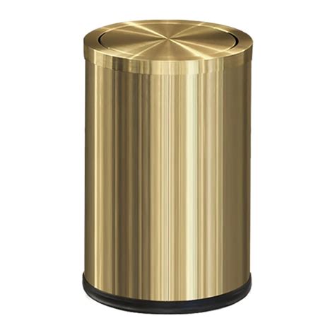 LEASYLIFE Gold Bathroom Trash Can with Lid – 2.4 Gallon Small Brass ...