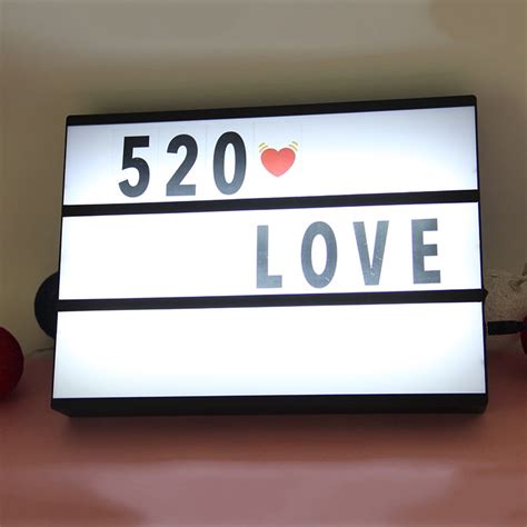Buy A4 LED Lightbox DIY Message Box Cinema Letter Lamp+96 Cards for ...