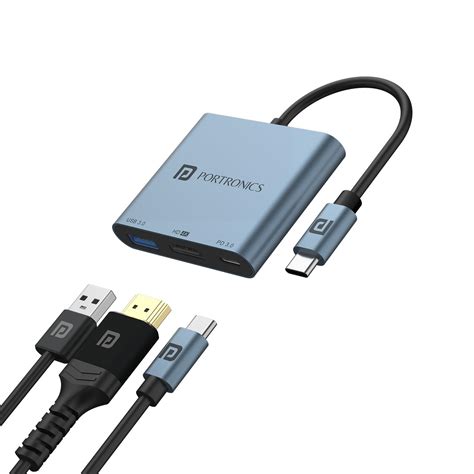 Amazon.in: Buy Portronics C-Konnect Plus Type-C to HDMI Adapter (3-in-1 ...