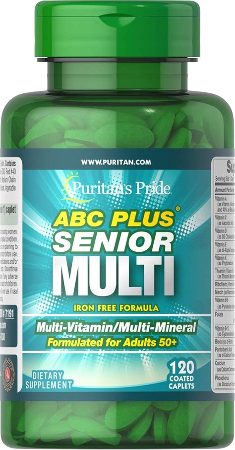 Buy Puritans Pride ABC Plus Senior Multivitamin Multi-Mineral Formula ...