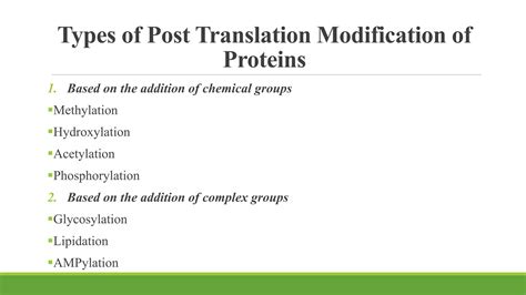 Most Common Post Translation Modification of Protein 的图像结果