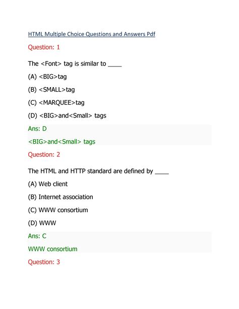 Meritnotes - Good - HTML Multiple Choice Questions and Answers Pdf ...