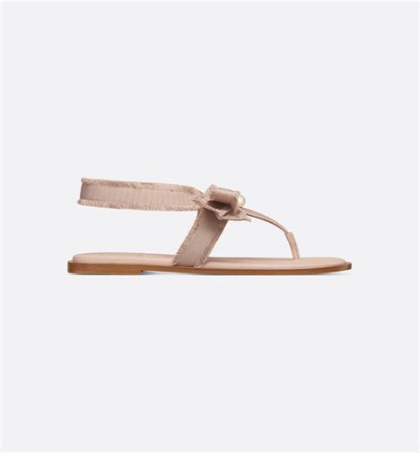 Adiorable Thong Sandal Nude Fringed Grosgrain | DIOR