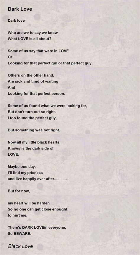 Dark Love Poems