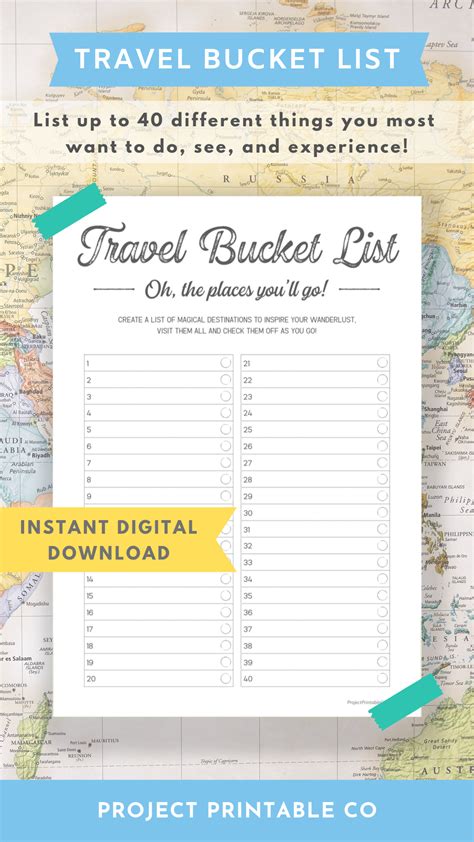 Travel Bucket List Template