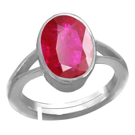 Buy Rama & Mool Chand Trading Ruby manik 10.25 ratti chuni Stone Silver ...