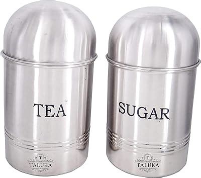 Stainless Steel Tea and Sugar Container/ Tea Sugar Jars Set of 2- 750ML ...