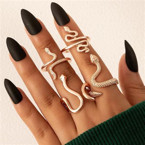 Snake Coil Cocktail Ring - Set Of 4
