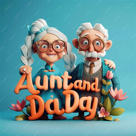 Text saying Aunt and Uncle Day typography logo typography | Premium AI ...
