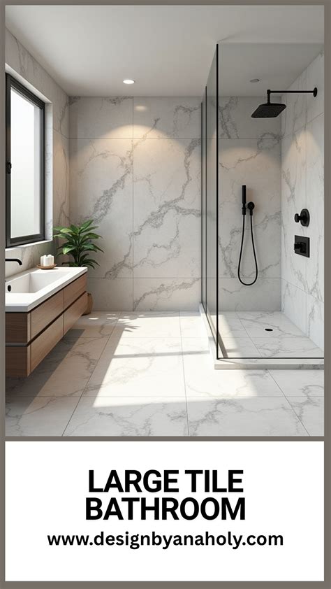 Modern Large Tile Bathroom Ideas So Chic | Large tile bathroom, Tile ...