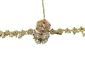 Buy Matha Patti Polki Stone Indian Wedding Jewelry with Borla, Rakhri ...