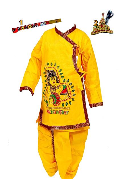 Buy Little Baby Krishna krishan ji kanha dress for Kids Boys Girls ...