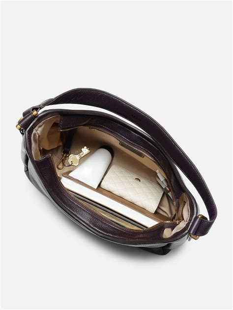 Lillian Plum Leather Shoulder Bag by IRTH | House of Titan | Shop Online